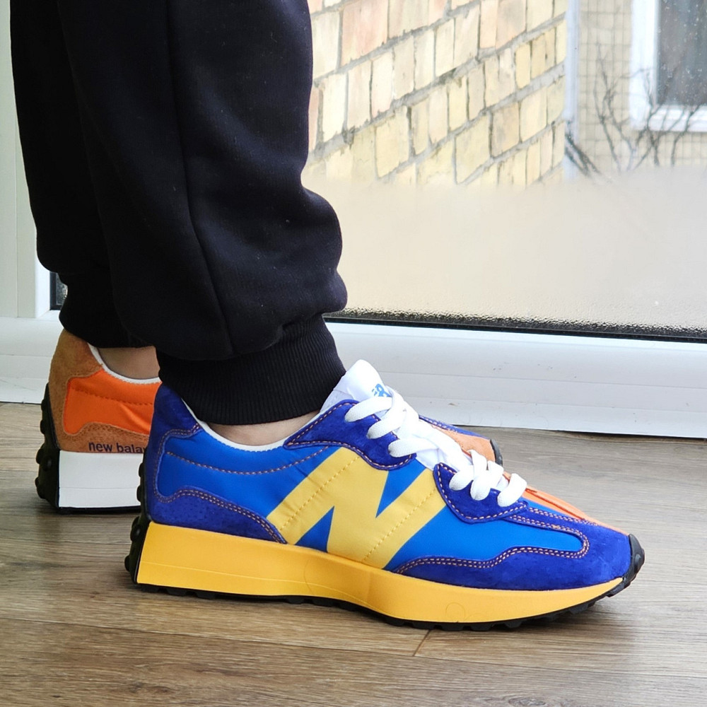 Мужские Синие Кроссовки New Balance 327 Желтые Оранжевые Нью Баланс (размеры: 41,43,44,45,46) Видео Обзор Днепр - изображение 7