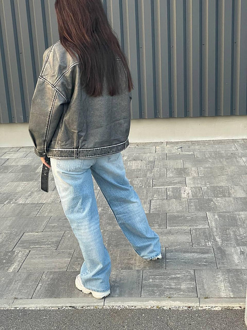 Женская куртка оверсайз Серый L Харьков - изображение 8