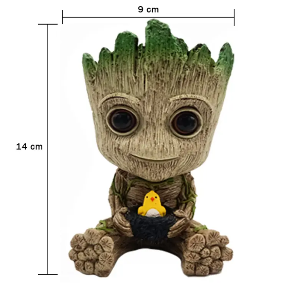 Горшочек для вазонов и канцелярии Грут Groot G9 Малыш с птенцом + круглая подставка Винница