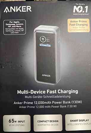 Потужний повербанк GaN з дисплеєм Anker Prime Power Bank Black 130W, 120. Харків