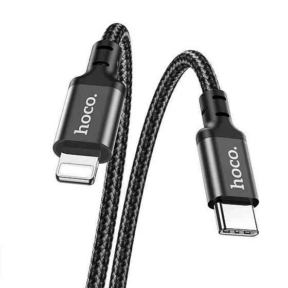 Кабель HOCO X14 Type-C to iP 3A, 20W, 2m, nylon, aluminum connectors, Black Київ