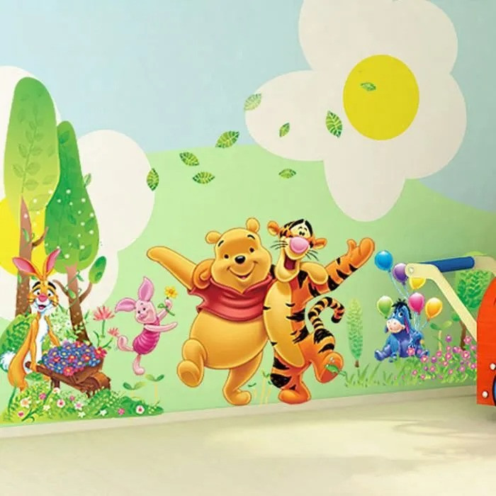 Наклейка вінілова Мультяшні тварини «Winnie the Pooh», для дитячої кімнати вінілові шпалери 60х90 см Кам'янець-Подільський - фото 1