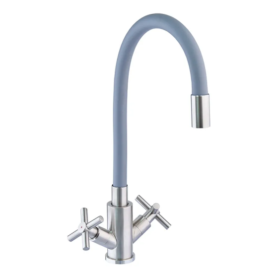 Кухонний змішувач з силіконовим гнучким виливом Mixxus DVE-011 Refl.Gray з нержавіючої сталі (MI6081) Харків