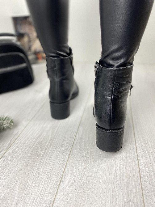 Injers Черевики жіночі INJERS чорні натуральна шкіра зима висота 14см каблук 6см (604 43) Коломыя - изображение 6