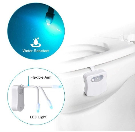 Подсветка для унитаза с датчиком движения (батарейки в комплект не входят), без коробки, пластик Киев - изображение 4