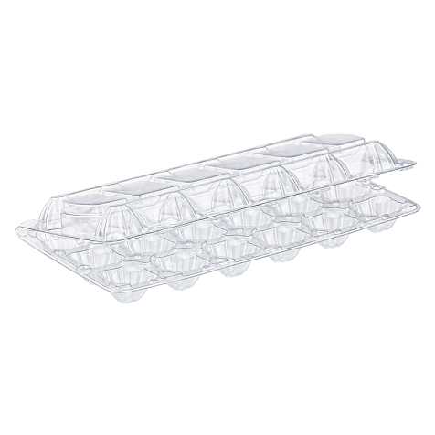 Упаковка для перепелиных яиц 18 ячеек прозрачная прямоугольная ПЭТ (50 шт) — тара для хранения и продажи Харьков