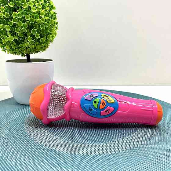 Мікрофон Limo Toy музичний дитячий 19см Рожевий (7043 UA) Чернігів