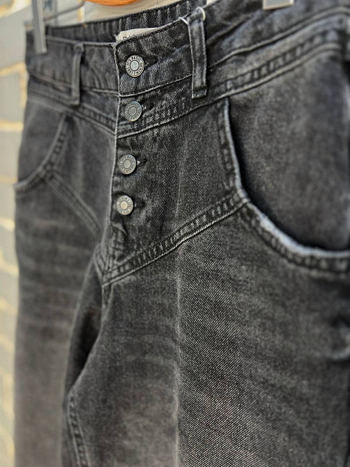 Джинсы женские Its Basic 2909 straight кокетка пуговицы прямые от бедра, черный, 36, 36, 68 см, 100  Одесса - изображение 4