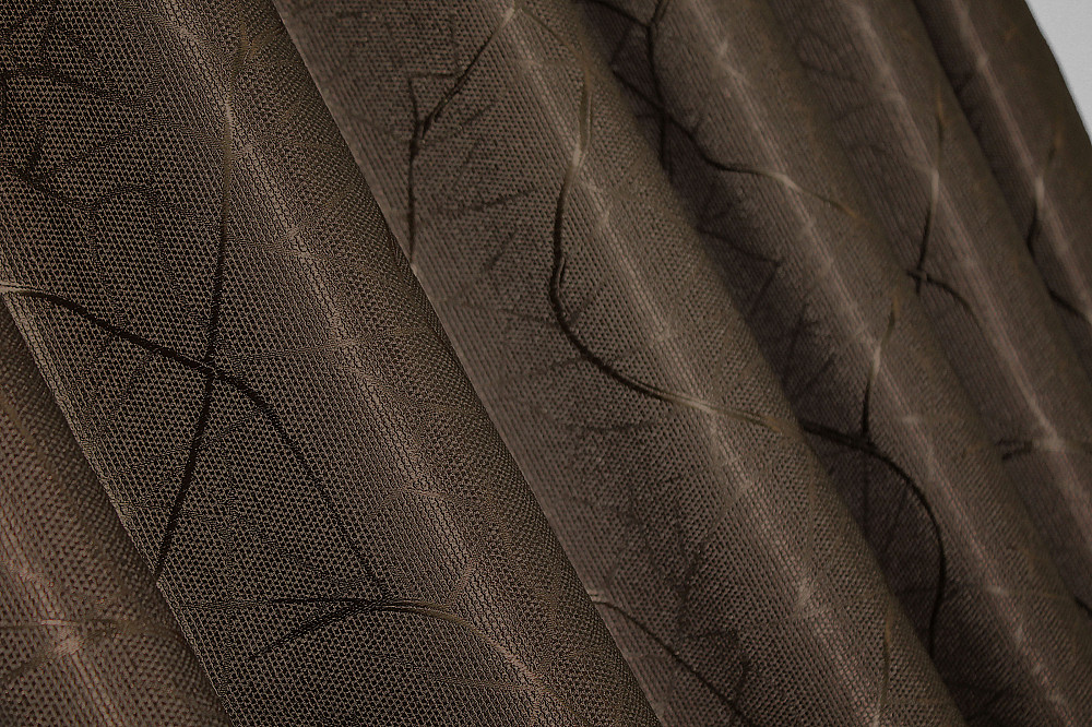 Шторна тканина льон рогожка, колекція "Савана" колір коричневий 688ш Київ - фото 1