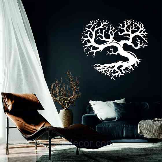 Декоративное настенное Панно «Дерево сердце» Декор на стену 50*45 см, Белый Киев