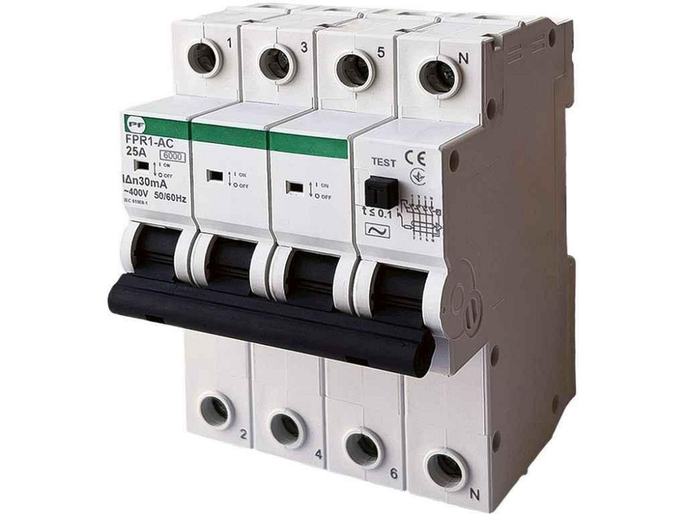Реле защитного отключения 4P 25A 6kA FPR1-AC 25А/0.03A АС ТМ PF Киев - изображение 1