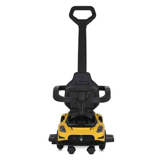 Дитяча каталка-толокар 2 в 1 M 5106-6 жовтий, з батьківською ручкою Вінниця