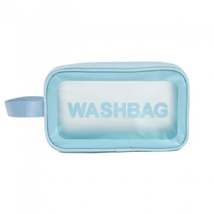 Прозрачная сумка-косметичка Washbag Medium Blue 26см Винница - изображение 1