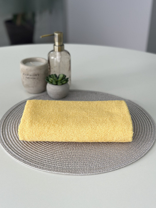 Полотенце махровое банное Ideal Textile 70х140 см однотонное в цветах 400 г/м2 (56860345) Жовтий 1 ш Черновцы - изображение 8