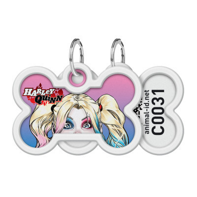 Адресник для животных WAUDOG Smart ID с QR паспортом "Харли Квинн" кость 40х28 мм (0640-1001) Винница - изображение 1