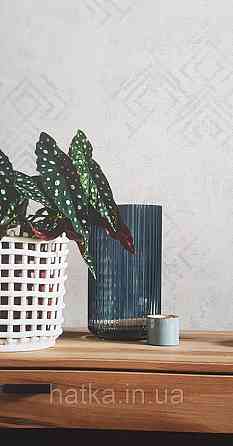 Шпалери вінілові на флізеліні Marburg Memoria 1.06х10 під старовину геометрія фігури на штукатурці срібло на беж Київ