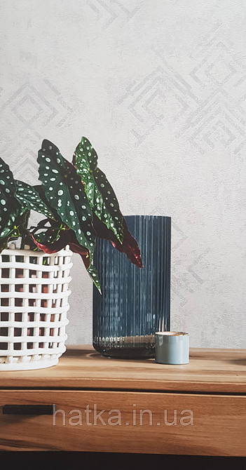 Шпалери вінілові на флізеліні Marburg Memoria 1.06х10 під старовину геометрія фігури на штукатурці срібло на беж Київ - фото 1