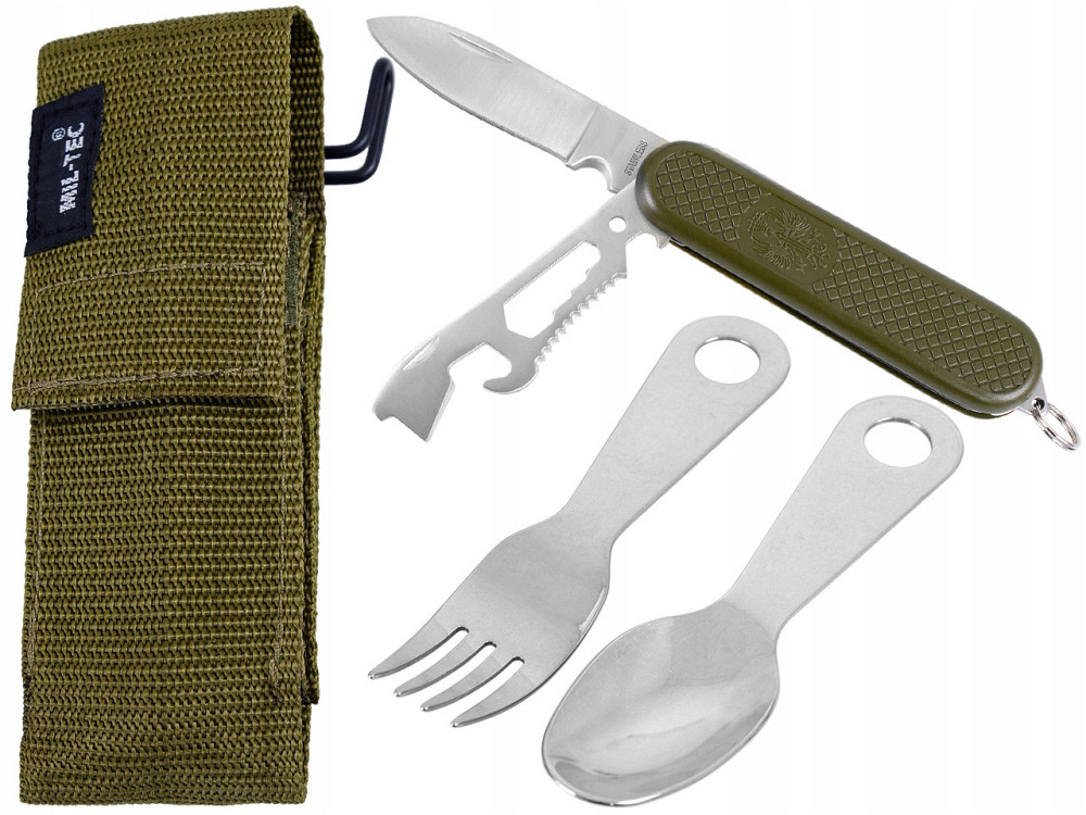 Туристический Набор Столовых приборов 3 предмета с чехлом Mil-Tec от Sturm (14629000) Olive Нововолынск - изображение 1