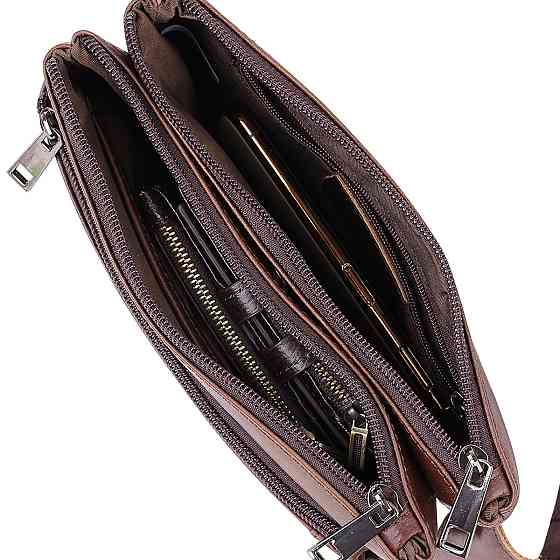 Кожаная сумка на пояс унисекс Vintage 20457 Коричневый Киев