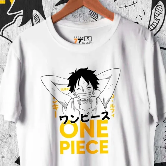 Футболка чоловіча з  принтом Ван Пис Luffy White 2 Розмір 48 Anime0194 Дніпро