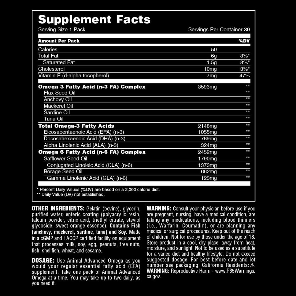 Омега-3-6-9 Universal Animal Omega 30 pak Луцьк - фото 3