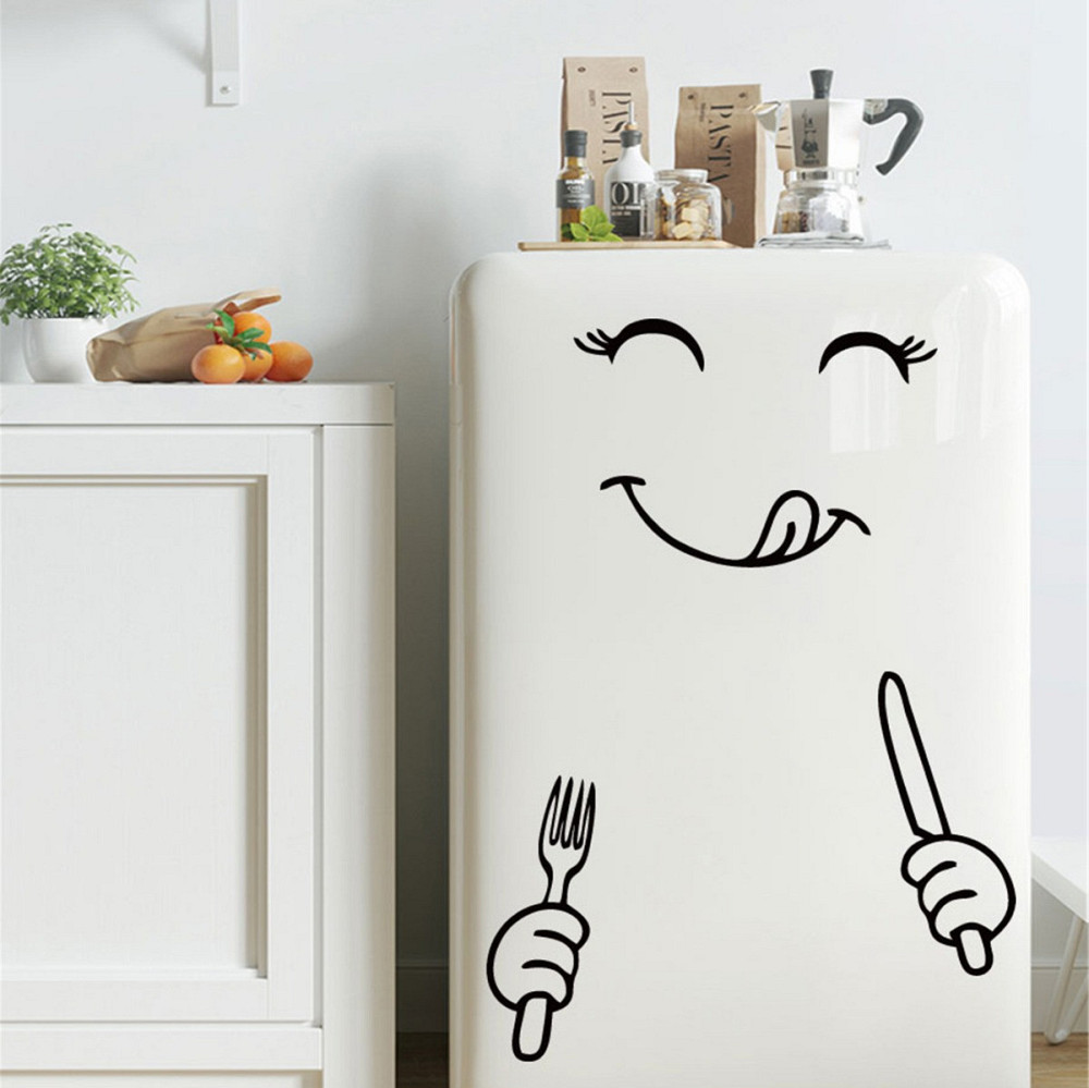 Наклейка на холодильник Смайлик 20 на 30 см черный Киев - изображение 4