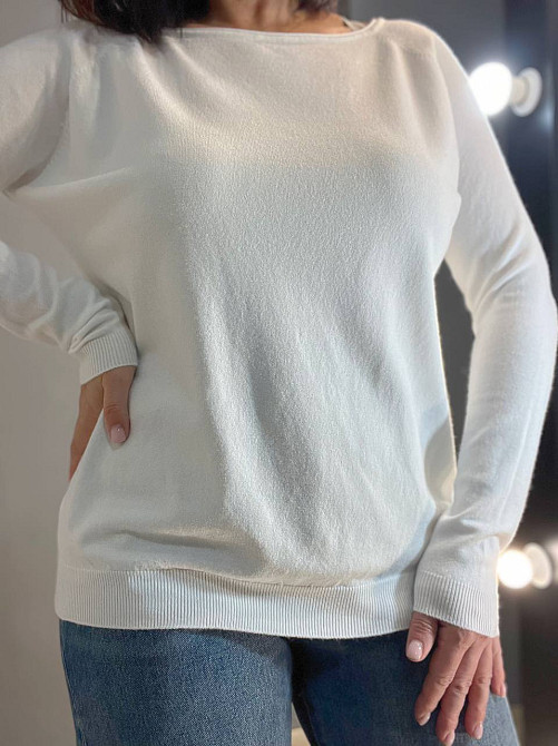 Джемпер женский ACCORDDREAM 9377 тонкий свитер простой базовый однотонный, белый, one size Киев - изображение 6