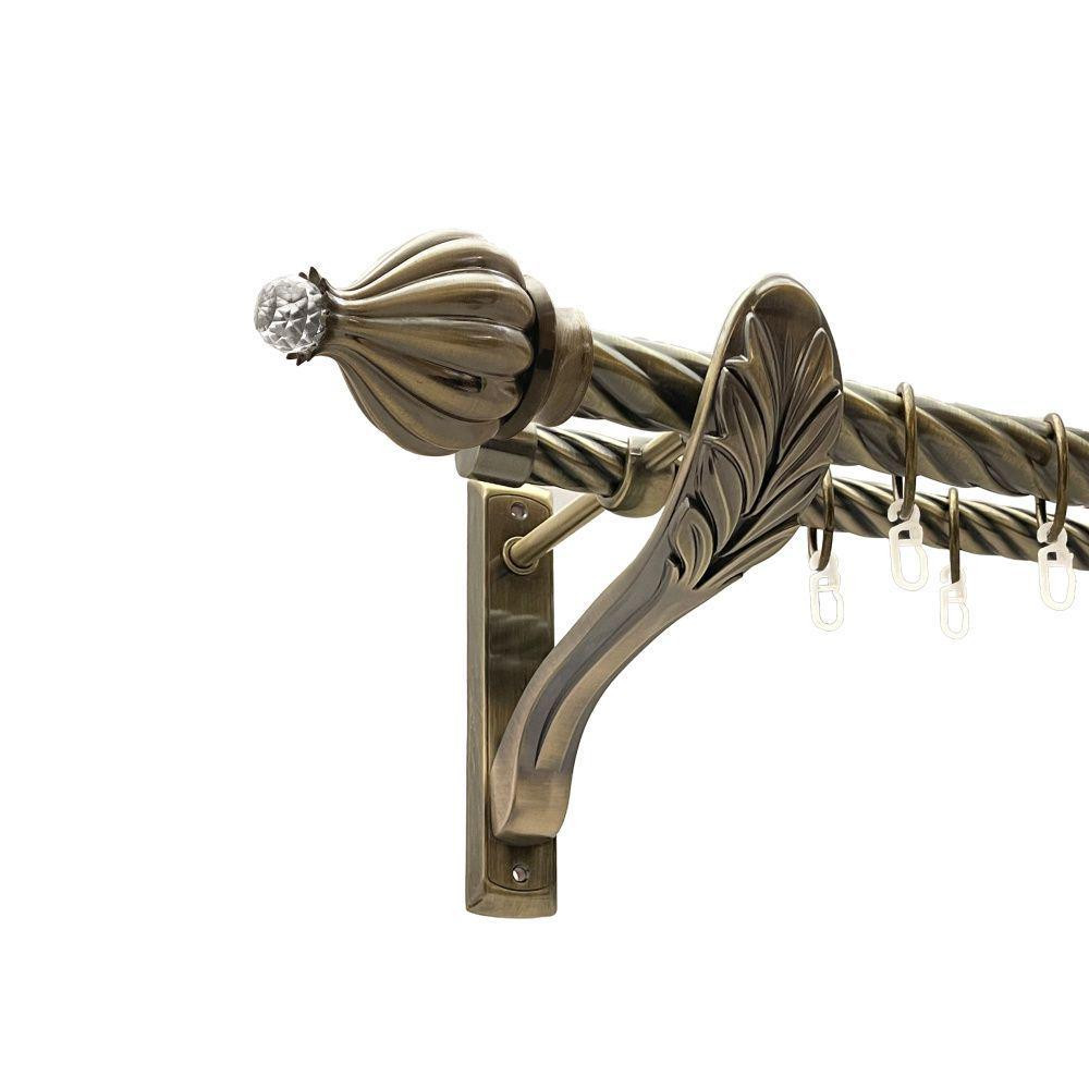 Карниз Orvit Таджа-Кристал металевий дворядний ретро скручена труба кільце металеве Антик 25\19 мм 160 см Львов - изображение 1