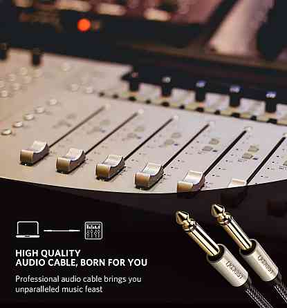 Аудіо кабель UGREEN AV128 6.5mm  Male to Male Audio Cable Gray 2m(UGR-10638) (UGR-10638) Киев
