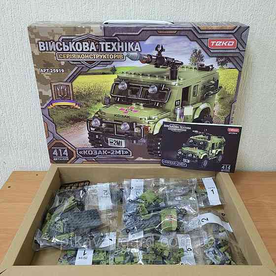 Конструктор український броньований джип "Козак-2М1" військова техніка ЗСУ (414 деталей) Teko 25919 зелена Хмельницький