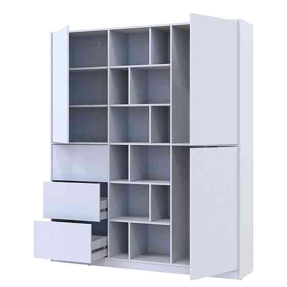 Шафа для одягу з висувними ящиками Doros Морган 180х38,5х210 см Білий (DRS-011220) Львів