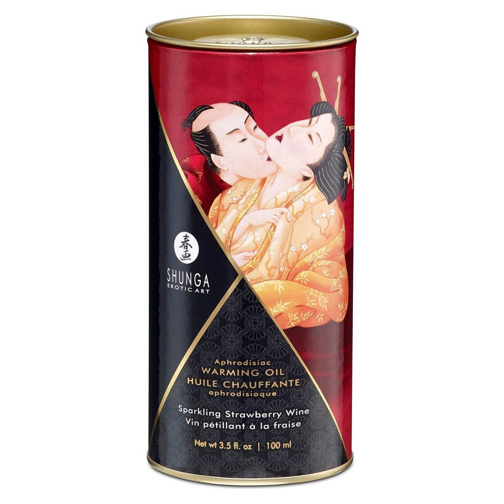 Разогревающее масло Shunga Aphrodisiac Warming Oil - Sparkling Strawberry Wine (100 мл) без сахара Sex Aura Киев - изображение 3