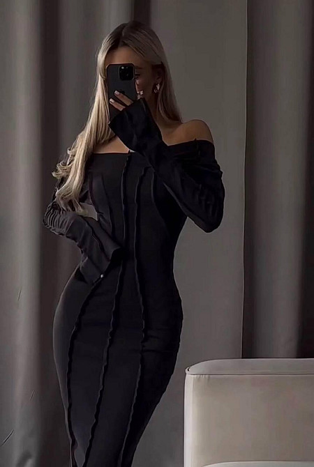 Женское силуэтное макси платье с длинным рукавом вискоза Одесса - изображение 5