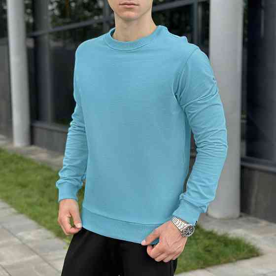 Світшот чоловічий однотонний яскравий ментол Pobedov 001 Київ