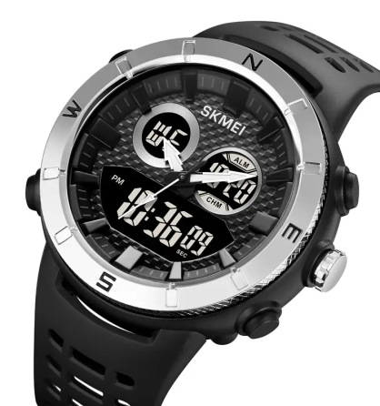 Часы мужские наручные спортивные Skmei 2014 (Черный с серебристым) Винница