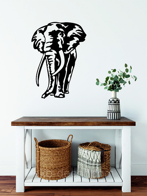 Декоративне настінне Панно «Слон», Декор на стіну 70*50 см, Чорний Київ - фото 8