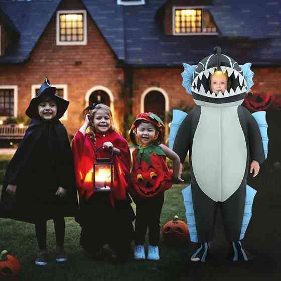 Надувний костюм риби дитячій, кумедний образ морського вудильника на свята, вистави, Хелловін на 120-150 см, 6-13 років Київ