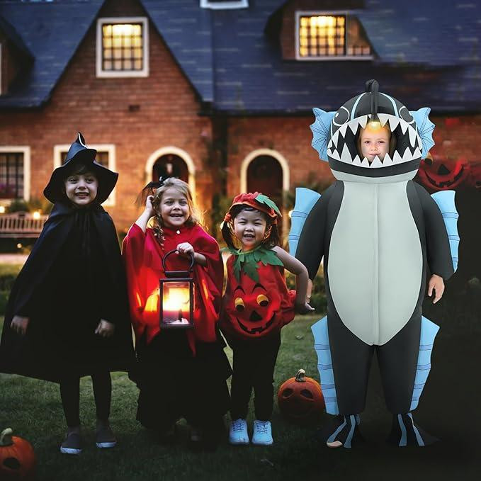 Надувний костюм риби дитячій, кумедний образ морського вудильника на свята, вистави, Хелловін на 120-150 см, 6-13 років Київ - фото 6