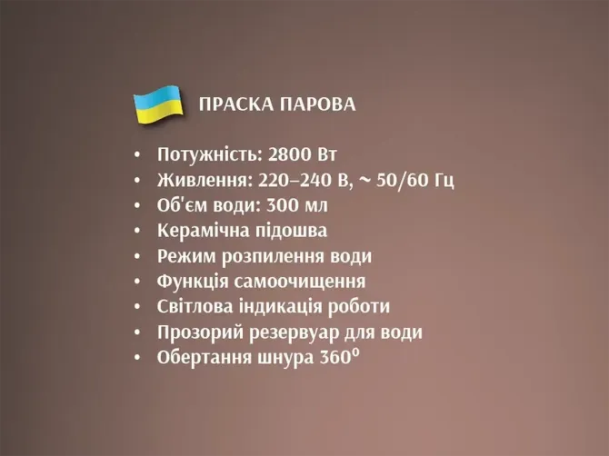Утюг паровой BITEK BT-1256G: 2800 Вт, керамическая подошва — для безупречной глажки Киев - изображение 5