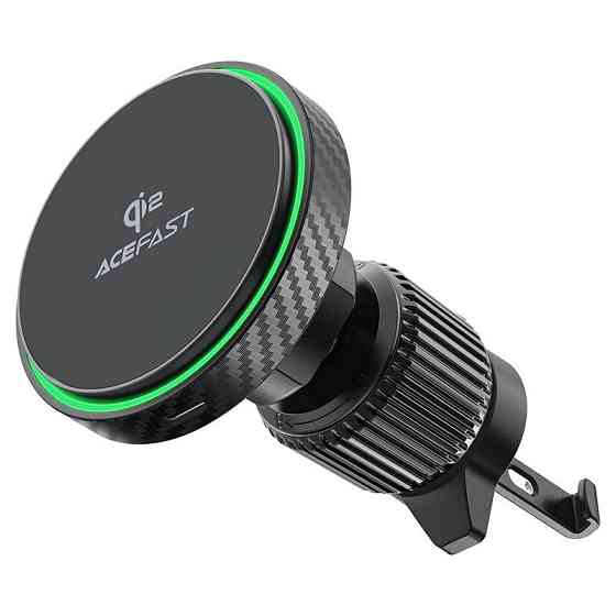 Автодержатель для телефона с БЗУ ACEFAST D33 Qi2 magnetic wireless charging car holder for air vent Black Киев