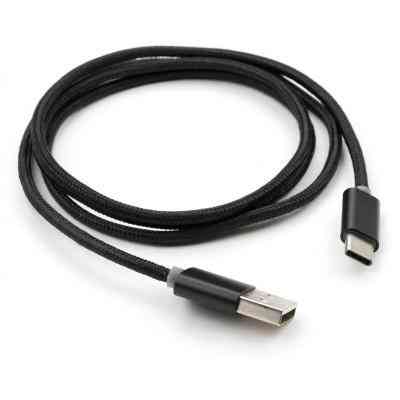 Дата кабель USB 2.0 AM to Type-C 1m LED black Vinga (VCPDCTCLED1BK) Винница