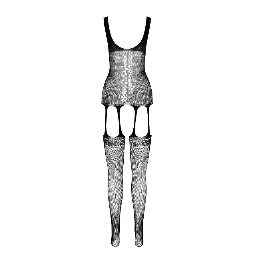 Бодистокинг Passion ECO BS007 white, с доступом, силуэтный рисунок, имитация подвязок Львов - изображение 4