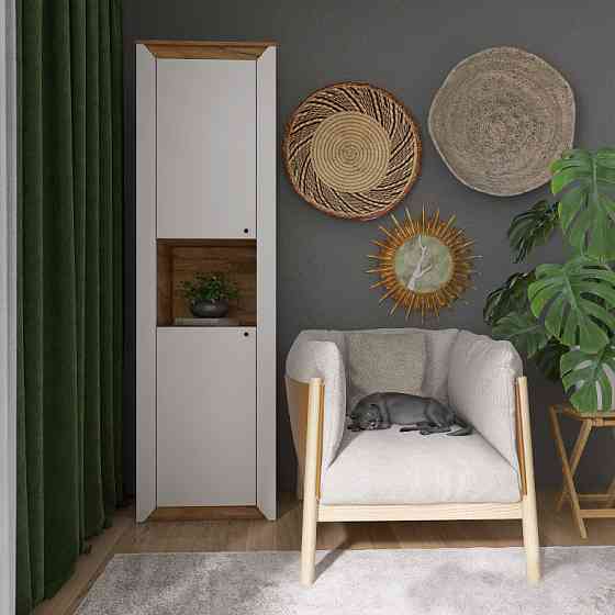 Пенал открытий Эверест Нордик-600 Белый + Дуб крафт золотой (DTM-5533) Днепр