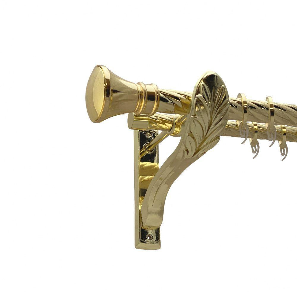 Карниз Orvit Люксор металевий дворядний ретро скручена труба кільце фасонне металеве  Золото 25\19 мм 240 см (00-00010977) Львів - фото 1