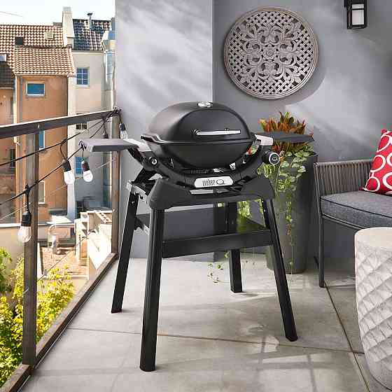 Газовый гриль Weber Q1200N Black с боковыми столиками на подставке 1501085 Код: 013095 Ровно