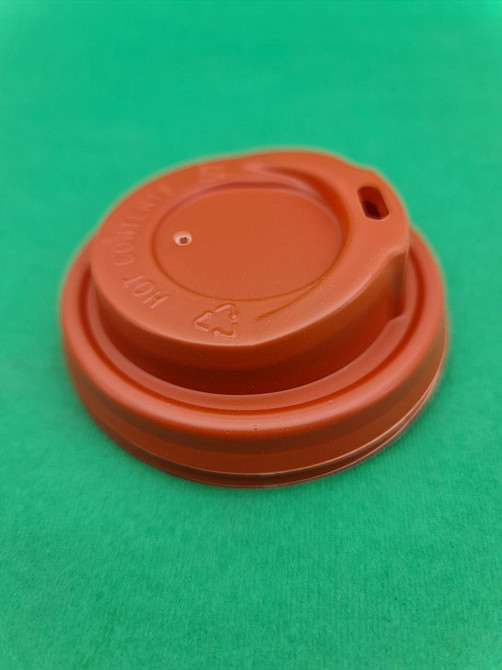 Кришка для склянки паперовий Ф75 (гар) помаранчева Маестро (50 шт) Харків - фото 1