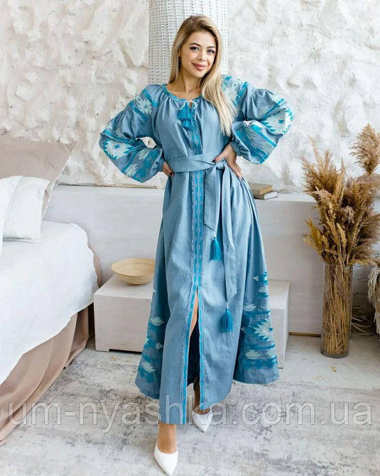 Жіноча вишита сукня на льоні Калейдоскоп Кривий Ріг - фото 3