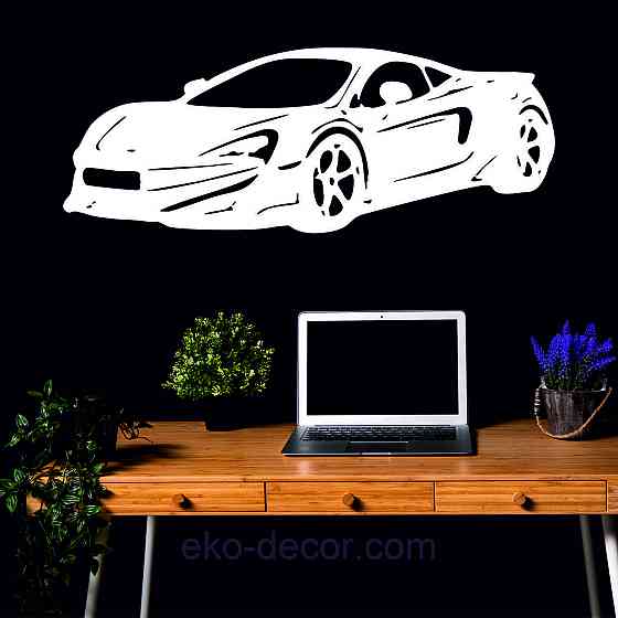 Декоративное настенное Панно «Машина» Декор на стену 50*38 см, Белый Киев