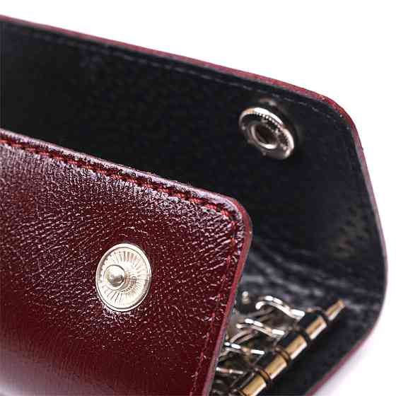 Добротная кожаная ключница Shvigel 16532 Бордовый Киев