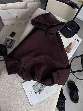 Жіноча базова кофта худі з турецької тринитки на флісі Шоколад Одеса